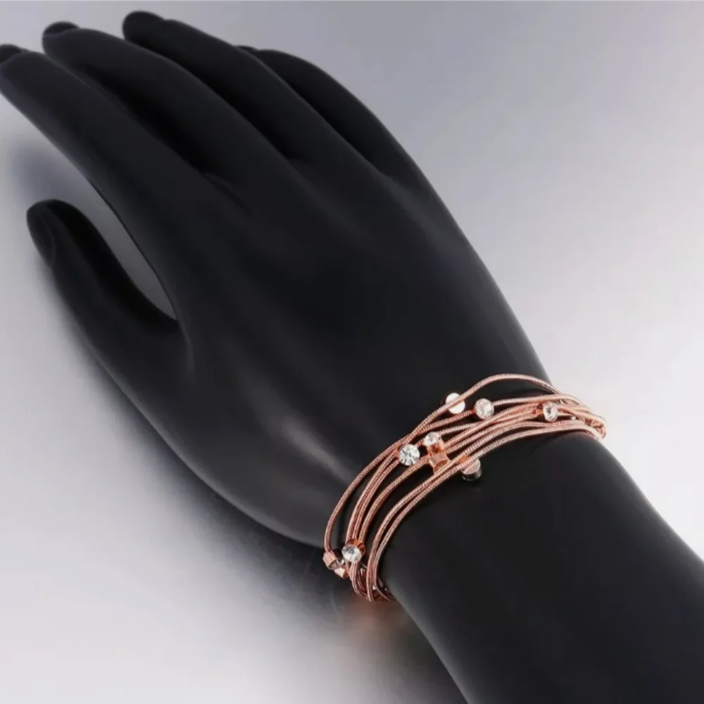 Rose Gold Bracelet +FREE Earrings